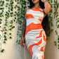 Orange Dreamsicle Satin Dress